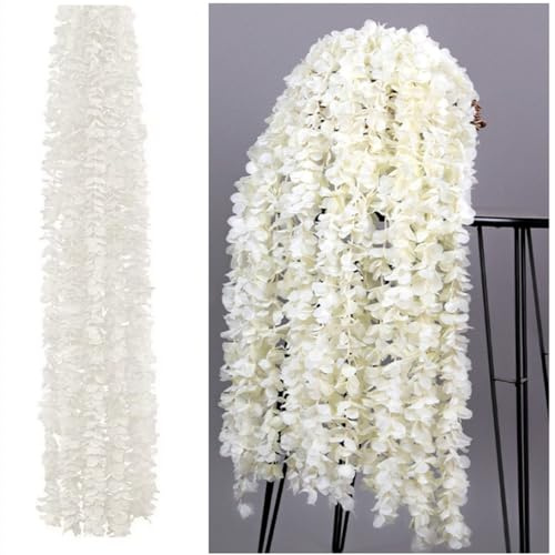 NatureMan Guirnalda de flores artificiales de 106 cm de largo para colgar en la pared, paquete de 10 guirnaldas de glicinas de seda, para bodas, fiestas, hogar, oficina, jardín, decoración para colgar