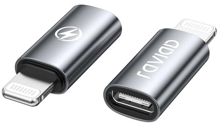 RAVIAD USB C auf Lightning Adapter (2Stück), Adapter USB C auf Lightning 36W Schnelles Laden für iPhone 14 13 12 11 Pro Max, Pad Pro/Air 5/Mini 6, Pod Nano/Touch, Nicht für Audio/OTG