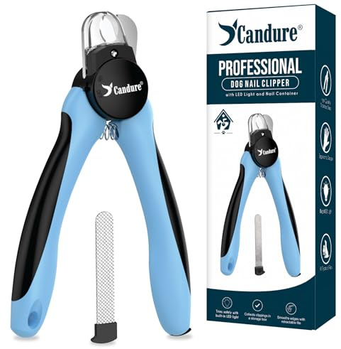 Candure Tagliaunghie Per Cani Con Luce LED, Illumina La Linea Di Sangue Delle Unghie Per Un Taglio Più Sicuro, Lama Affilata E Sensore Rapido Di Sicurezza Per Unghie Spesse con Luce LED