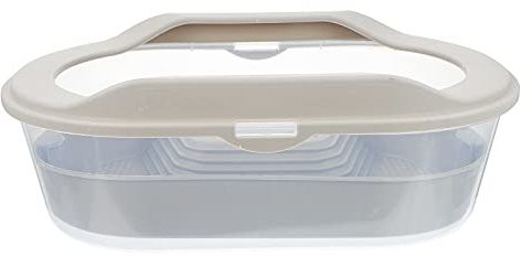 Cabilock Tanque para Tortugas Pequeño Gris, Caja de Cría para Reptiles Plataforma para Tomar el Sol, Acuario Ecológico para Mascotas, Suministros para Reptiles, Terrario Multifuncional