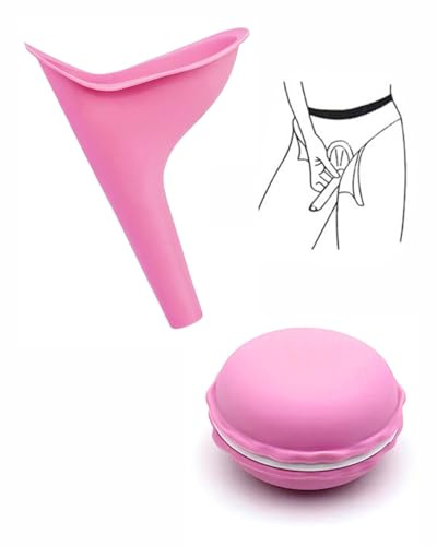 LEEQBCR Pisse Debout Femme 2 pièces, Urinoir pour Femme, Urinoir en Entonnoir Réutilisable,Portable et Pliable Facile à Transporter, pour Festival, Camping,Toilettes pour Camping, Randonnée(rose)