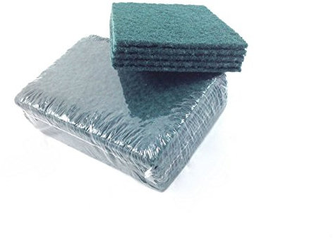 FOREST 10 Large 6 x 9 Heavy Duty Industrial Catering Grade Green Scouring Pads