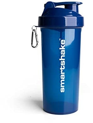 SmartShake Lite Protein Shaker Bottle 1000ml | Leakproof Gym Shaker Drink Bottle for Protein Shakes | Clear Polypropylene Water Bottle, BPA Free Protein Powder Shaker Cup for Men & Women, Navy Blue