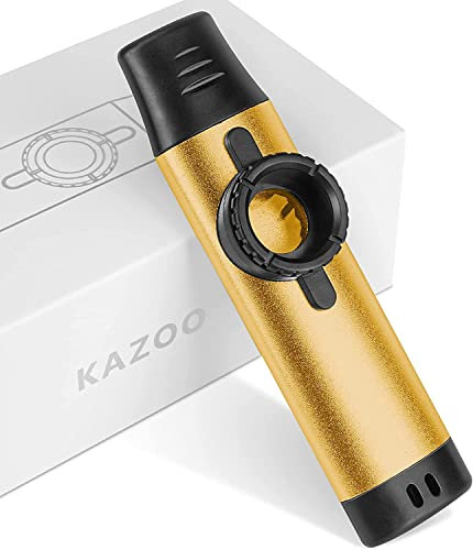 Kazoo Musikinstrument, Kazoo Metall mit 5 Membranen, guter Begleiter für Gitarre/Ukulele, Kazoo tragbares Musikinstrument, Geschenke für Kinder und Musiker (Gold)