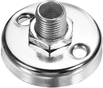 PATIKIL 0.71 Microphone Flange Mount, M10 Male Thread Nut Screw Round Base for Microphone Gooseneck Hose Adapter, Silver Tone