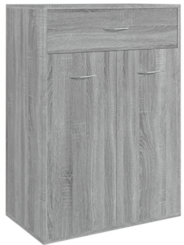 vidaXL Armoire à Chaussures Range-Chaussures Armoire de Rangement Meuble à Chaussures Entrée Couloir Sonoma Gris 60x35x84 cm Bois d'Ingénierie