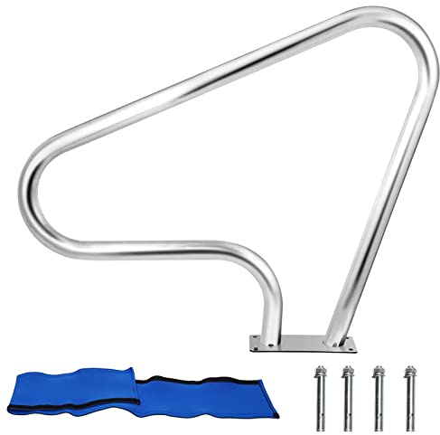 Barandilla De Piscina De 98*81cm, Pasamanos De Piscina De Acero Inoxidable 304, Barandilla De Piscina Humanizada Con Cubierta De Agarre De Nailon Desmontable, Capacidad Carga Hasta 150 Kg ( Size : 1 P