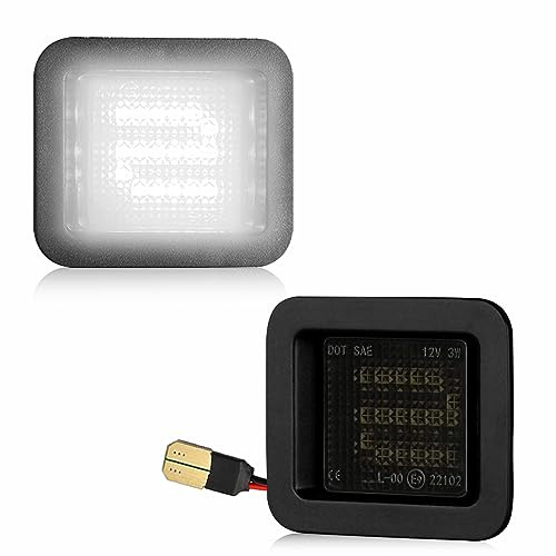 LESAUCE LED License Plate Lights for 2015-2020 2021 2022 Ford F-150, LED Tag Lights for 2017-2020 Raptor, Smoke Lens, 6000K White, Plug N Play, 2PCS
