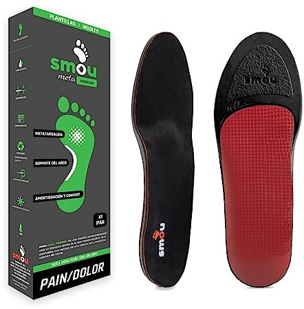 SMOU META PREMIUM-Einlegesohlen für Mittelfußknochen + Fußgewölbeunterstützung | Lindert Schmerzen durch Mittelfußpolster | Mittelfußgelenk-Einlagen | Gel-Einlegesohlen und Memory-Schaum (37-38 EU)