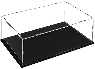 TSKDKIT Acryl Vitrine Schaukasten für Lego Actionfiguren, Acryl-Schaukasten mit schwarzem Boden, Staubdichte Aufbewahrungsvitrine für Actionfiguren Funko Pop Modell, 35 x 25 x 15 cm
