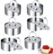 gvivej Juego de 6 anillos de postre de acero inoxidable, anillos de postre, anillos pequeños, mini anillos para tartas de acero inoxidable, moldes para mousse para postres mágicos