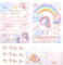 12x Einhorn Einladungskarten Kindergeburtstag,mit Umschlägen & Stickern,Einladungskarten Geburtstag Madchen,einladungskarten einhorn,einhorn geburtstag,für Geburtstag,Geschenke für Mädchen