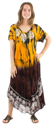 Coline - Robe Longue Ethnique imprimé Tie and Dye dégradé