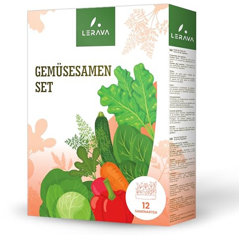LERAVA® Kit Semi Orto [12 VARIETÀ] - Bieta, Zucchino, Pomodoro, Valeriana, Carota, Lattuga, Ravanello, Cavolo, Spinacio, Cipolla, Cicoria, Peperone - Sementi per Orto, Semi da Piantare