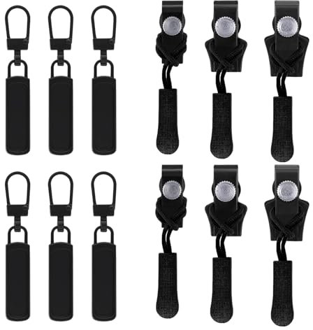 Yamobi 12 Stück Reißverschluss-Ersatz-Set - Hochwertige Metall-Zipper für Kleidung, Koffer und Taschen - Universal-Reparatur-Kit