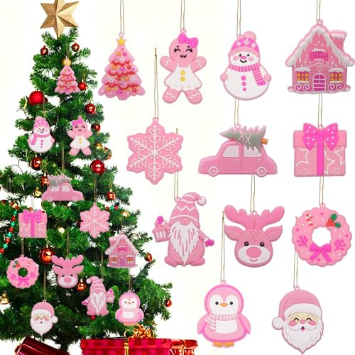 Julgransdekoration, 12 stycken julornament, pepparkaksfigurer, julhänge, dekoration, julgransprydnad med jultomte, snögubbe, snöflingor, juldekoration, juldekoration