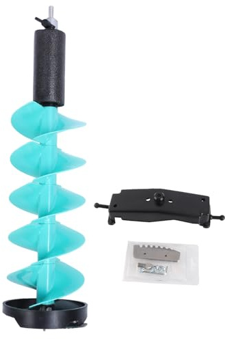 Ice Auger Drill Bit 8 Inch Diameter Floatable Carbide Nylon Ice Fishing Tool for Deepwater Thick Ice Layer
