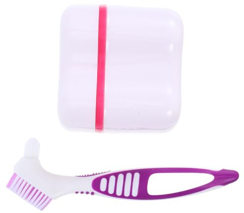 Gogogmee Étui de Voyage pour Fausses Dents avec Brosse Boîte de Rangement Compacte Plastique Portable et Multifonction pour Soins Dentaires