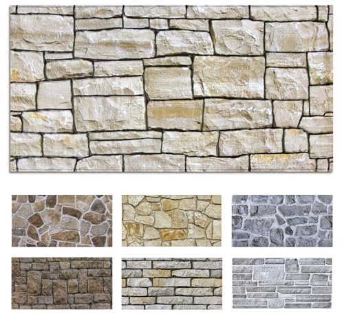 Commomy 12 Piezas Paneles de Pared de Ladrillo 3D, 58 x 30 cm, PVC Paneles Decorativos para Pared, Impermeable, Autoadhesivo, Revestimiento de Paredes para Sala, Dormitorio, Cocina