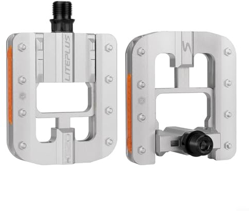 Pedales de bicicleta plegables de aleación de aluminio, antideslizantes, mecanizados CNC, ligeros, con reflectores integrados, plegado rápido para almacenamiento para bicicletas de carretera, MTB