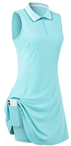 FREEYE Freeye Sleeveless Tennis Golf Dresses for Women Inner Shorts Robe de Tennis Femme