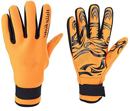 SUNGOOYUE Tauchhandschuhe,Keep Diving 2MM Warme Neoprenhandschuhe Schwimmen Tauchen Schnorcheln Ausrüstung Erwachsene(M-Orange)