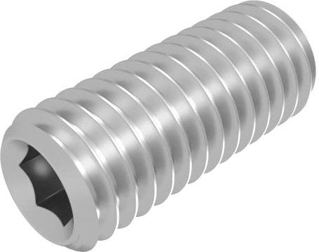 SECCARO Gewindestift mit Kegelkuppe M10 x 25 mm, Edelstahl V2A VA A2, DIN 913 / ISO 4026, Innensechskant, 20 Stück