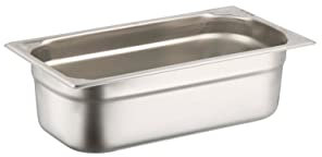 METRO Professional Cubeta GN 1/3, Acero Inoxidable, 100 mm, Contenedores de Alimentos Gastronorm, ideal Para la Gastronomía, Para Servir, Apilable, Plata