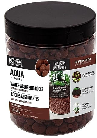 Water Absorbant Planter Terrarium Filler Clay Rocks Pot Topper Aqua Stones (Lava Brown)