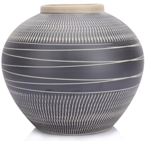 Vaso rustico in ceramica per la decorazione della casa, vaso in terracotta invecchiato (Rustic02)