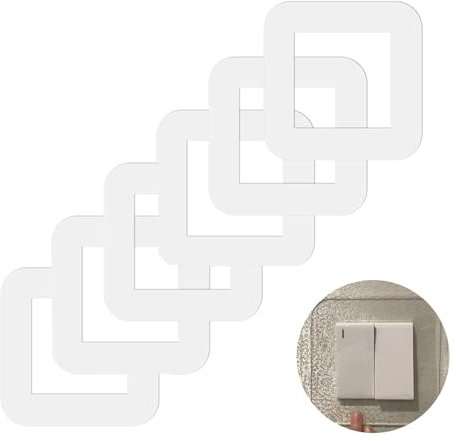 XUTONG 6 Stücke Acryl lichtschalter Schutz,Tapetenschutz für Steckdose und Lichtschalter,Lichtschalter-Umrandung,Wandsteckdosenaufkleber für Zuhause,Wandschutz Tapetenschoner
