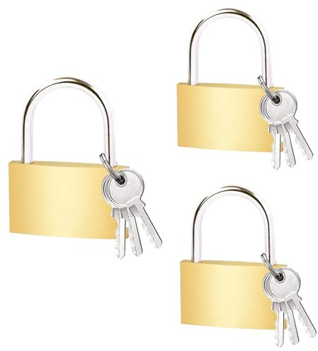 KEYRI Lot de 3 petits cadenas avec clés - Mini cadenas à clé - Cadenas de voyage pour sacs de voyage, valise, casier de gym, casier à dos, armoires, école, bureau, extérieur