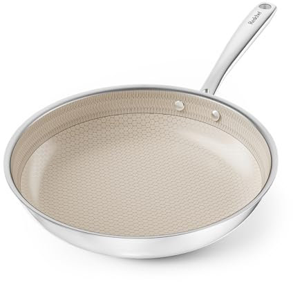 Redchef Bratpfanne Wabenpfanne 28 cm, Pfannne Edelstahlp Wabenstruktur Premium Antihaft & Kratzfest, PTFE Frei PFAS Frei PFOA Frei, Pfanne Induktion Mit Smarter Hitzeverteilung Für Alle Herdarten
