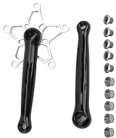 Tbest Mountainbike-Kurbel, 170 Mm 130 BCD Kurbelgarnitur Links Rechts Kurbelarme Set Kegelkurbelgarnituren Fahrradkurbelset für Mountain Road (Silver
