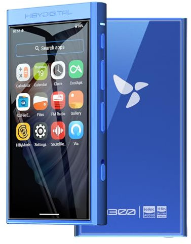 HiBy Digital M300 Android MP3 Player with Bluetooth and WiFi Streaming Player Android 13 Snapdragon 665 HiFi Audio (PCM/DSD) FM Radio Speaker Touchscreen 128GB + 2TB Expandable Storage
