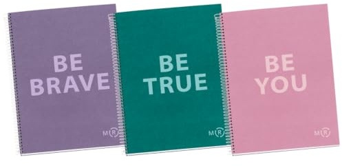 Miquelrius - Pack 3 Cuadernos A4 Punteados, 80 Hojas, Colores Surtidos