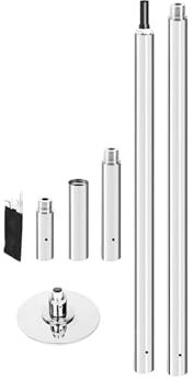 Palo Da Ballo Permanente，Palo Da Pole Dance， Palo da Pole Dance, pali da spogliarellista in argento con barra di estensione, palo da ballo rimovibile for esercizi di fitness(Height 2.23-3.74m(7.3ft-12
