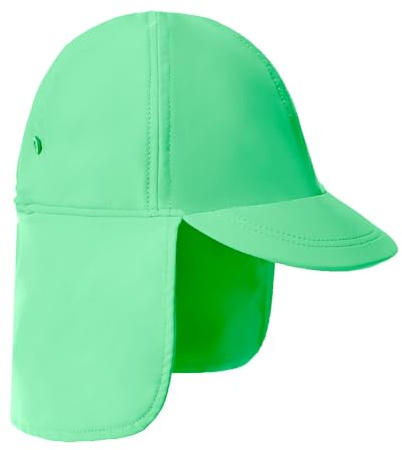 Gifts Treat Chapeau de Soleil Vert UPF50+ pour bébé garçon,Chapeau de Plage pour Enfant avec Protection de la Nuque,Casquette de Piscine d'été pour Enfant,Vert,6-8 Ans