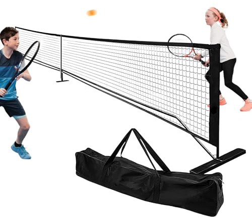 Rete da tennis per interni, pieghevole, kit compatto per sport, rete leggera per allenamento, attrezzatura da competizione in giardino con borsa per allenamento a casa