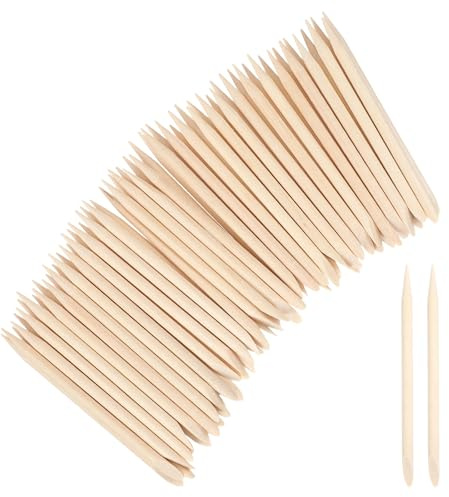 DOPENSPI 300PCS Wooden Orange Sticks for Nails, Double Sided Nail Cuticle Sticks 2.95in Wood Cuticle Pusher Remover Manicure Pedicure Tools Manicure Art Pedicure Orange Wood Stick for Nail Art