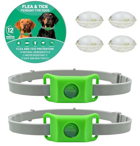 ZVD Collare Antiparassitario per Cani, Collare Naturale, Design Impermeabile, Protezione a Lunga Durata, Estremamente Elastico, Adatto a Ogni Cane, Protegge da Pulci e Zecche (2pcs)