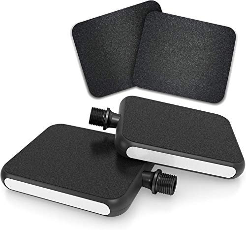 MOTOBICYCLES Reflex Urban Pedal Weiß + 2 Ersatz Grip Oberflächen - das ultimative City- und Tourenpedal für alle Schuharten - Innovative Citybike, E-Bike Flat Pedale