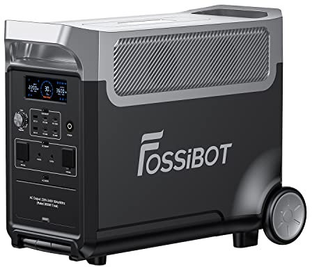 FOSSiBOT F3600 Tragbare Powerstation, 3840Wh LiFePO4 Solar Generator 3x230V AC Ausgang 3600W (7200W Peak), Portable Power Stationen Stromspeicher, Outdoor Reisen und Camping im Wohnmobil