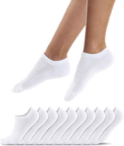 QINCAO Chaussettes Basses Homme Femme 6/10 paires, Coton, pour la course | Coton Confortable, Absorbant, Respirant & Antidérapant, Chaussettes Courtes Adaptées à un Usage Quotidien et au Sport