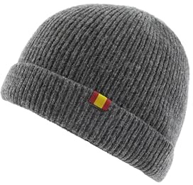 100% Merino Ull Spanska flaggan. Nationell tillverkning och hantverkstillverkning. Tillverkad för hand. Ull Man Mössa Ull Kvinna., Grå, one size