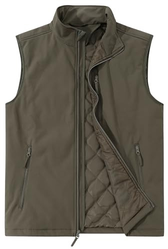 Outdoor Ventures Men's Casual Outerwear Vest Lightweight Winter Zip Up Sleeveless Jacket for Hiking Travel Golf Running