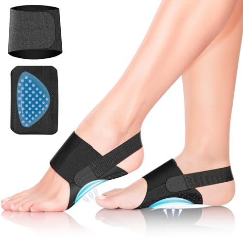 DERJLY Regolabile Arco Plantare Supporto: per Applicabile a Donna Uomo Plantar Fascite Dolore