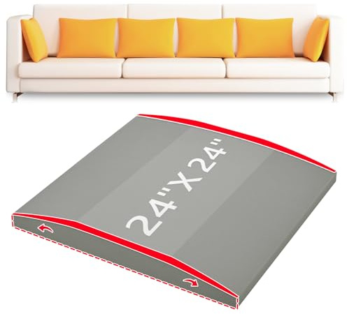 HAVARGO Couch Cushion Support High Density Foam 24X24X2.4 Inches Sofa Couch Supports for Sagging Cushions Light Grey 1Pc with Anti Slip Mesh Fabric