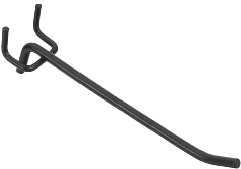 QUARKZMAN 50Pz Ganci Pannelli Forati 6, Ganci Parete Forma L, Accessori Pannelli Forati Adatti Pannelli 1/4 con Distanza Foro 25mm per Organizzare Pareti, Garage, Cucina, Negozio, Nero