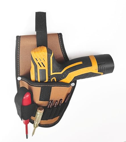 Funda de Taladro, Portaherramientas de Cinturón de Herramientas, Bolsa de Taladro Multipropósito, Apto para Cinturón de Ancho de 3,15 Pulgadas, para Herramientas y Brocas